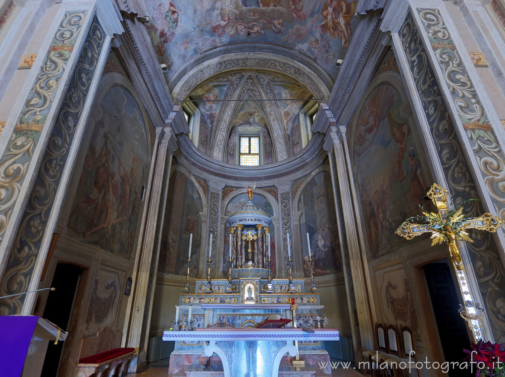 Milan (Italy) - Frescoes in the apse of the Church of the Saints Peter and Paul at the Three Ronchetti
